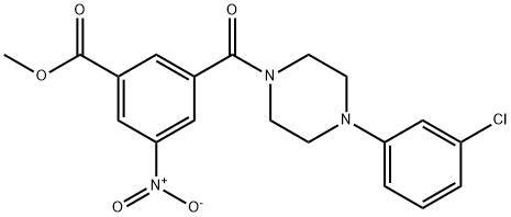 methyl 3-{[4-(3-chlorophenyl)-1-piperazinyl]carbonyl}-5-nitrobenzoate 结构式