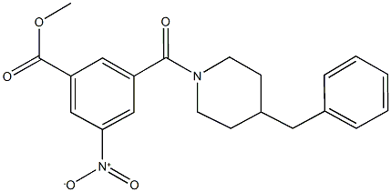 methyl 3-[(4-benzylpiperidin-1-yl)carbonyl]-5-nitrobenzoate 结构式