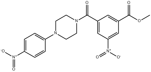 methyl 3-nitro-5-[(4-{4-nitrophenyl}-1-piperazinyl)carbonyl]benzoate 结构式