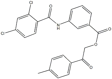 2-(4-methylphenyl)-2-oxoethyl 3-[(2,4-dichlorobenzoyl)amino]benzoate 结构式