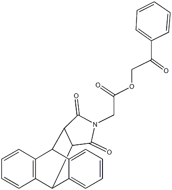 2-oxo-2-phenylethyl (16,18-dioxo-17-azapentacyclo[6.6.5.0~2,7~.0~9,14~.0~15,19~]nonadeca-2,4,6,9,11,13-hexaen-17-yl)acetate 结构式