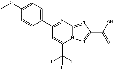 5-(4-methoxyphenyl)-7-(trifluoromethyl)[1,2,4]triazolo[1,5-a]pyrimidine-2-carboxylic acid 结构式