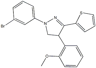 1-(3-bromophenyl)-4-(2-methoxyphenyl)-3-(2-thienyl)-4,5-dihydro-1H-pyrazole 结构式