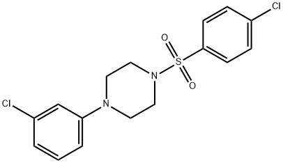 1-(3-chlorophenyl)-4-[(4-chlorophenyl)sulfonyl]piperazine 结构式