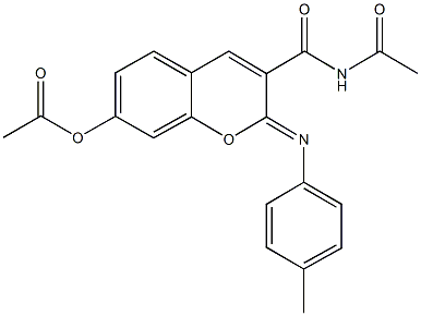 3-[(acetylamino)carbonyl]-2-[(4-methylphenyl)imino]-2H-chromen-7-yl acetate 结构式