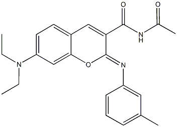 N-acetyl-7-(diethylamino)-2-[(3-methylphenyl)imino]-2H-chromene-3-carboxamide 结构式