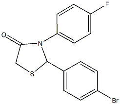 2-(4-bromophenyl)-3-(4-fluorophenyl)-1,3-thiazolidin-4-one 结构式