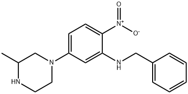 1-{3-(benzylamino)-4-nitrophenyl}-3-methylpiperazine 结构式