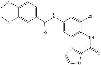 N-{2-chloro-4-[(3,4-dimethoxybenzoyl)amino]phenyl}-2-furamide 结构式