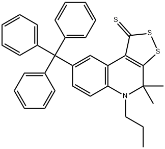 4,4-dimethyl-5-propyl-8-trityl-4,5-dihydro-1H-[1,2]dithiolo[3,4-c]quinoline-1-thione 结构式