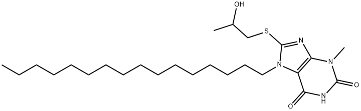 7-hexadecyl-8-[(2-hydroxypropyl)sulfanyl]-3-methyl-3,7-dihydro-1H-purine-2,6-dione 结构式