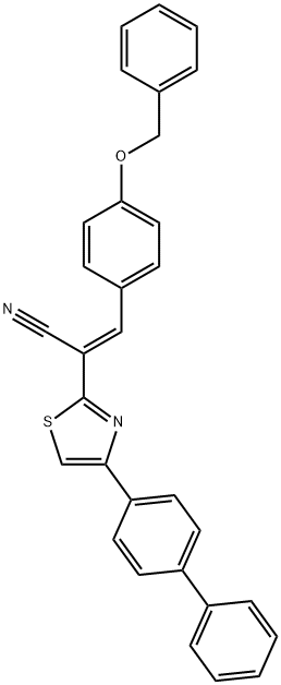 3-[4-(benzyloxy)phenyl]-2-(4-[1,1'-biphenyl]-4-yl-1,3-thiazol-2-yl)acrylonitrile 结构式