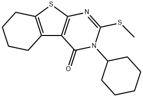 3-cyclohexyl-2-(methylsulfanyl)-5,6,7,8-tetrahydro[1]benzothieno[2,3-d]pyrimidin-4(3H)-one 结构式