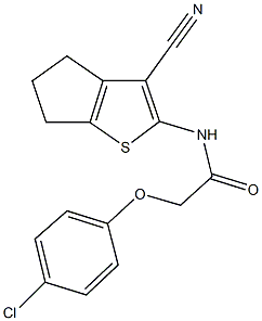 2-(4-chlorophenoxy)-N-(3-cyano-5,6-dihydro-4H-cyclopenta[b]thien-2-yl)acetamide 结构式