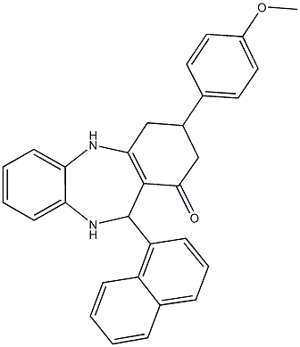 3-(4-methoxyphenyl)-11-(1-naphthyl)-2,3,4,5,10,11-hexahydro-1H-dibenzo[b,e][1,4]diazepin-1-one 结构式