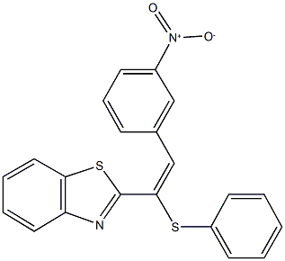 2-[2-{3-nitrophenyl}-1-(phenylsulfanyl)vinyl]-1,3-benzothiazole 结构式