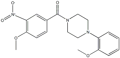 1-{3-nitro-4-methoxybenzoyl}-4-(2-methoxyphenyl)piperazine 结构式