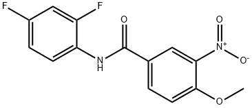 N-(2,4-difluorophenyl)-3-nitro-4-methoxybenzamide 结构式