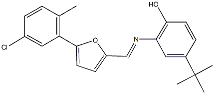 4-tert-butyl-2-({[5-(5-chloro-2-methylphenyl)-2-furyl]methylene}amino)phenol 结构式
