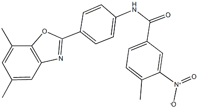 N-[4-(5,7-dimethyl-1,3-benzoxazol-2-yl)phenyl]-3-nitro-4-methylbenzamide 结构式