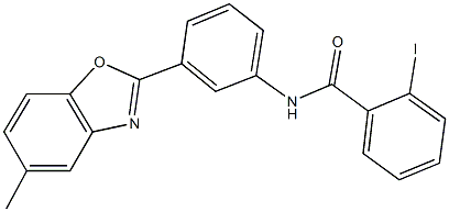 2-iodo-N-[3-(5-methyl-1,3-benzoxazol-2-yl)phenyl]benzamide 结构式