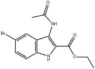 ethyl 3-(acetylamino)-5-bromo-1H-indole-2-carboxylate 结构式