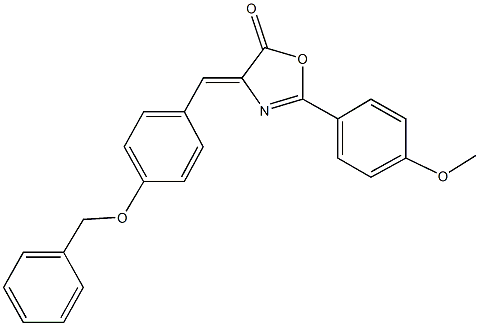 4-[4-(benzyloxy)benzylidene]-2-(4-methoxyphenyl)-1,3-oxazol-5(4H)-one 结构式