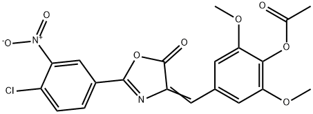 4-[(2-{4-chloro-3-nitrophenyl}-5-oxo-1,3-oxazol-4(5H)-ylidene)methyl]-2,6-dimethoxyphenyl acetate 结构式