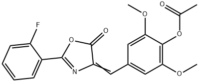 4-[(2-(2-fluorophenyl)-5-oxo-1,3-oxazol-4(5H)-ylidene)methyl]-2,6-dimethoxyphenyl acetate 结构式