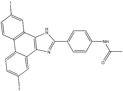 N-[4-(5,10-diiodo-1H-phenanthro[9,10-d]imidazol-2-yl)phenyl]acetamide 结构式