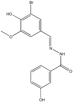 N'-(3-bromo-4-hydroxy-5-methoxybenzylidene)-3-hydroxybenzohydrazide 结构式