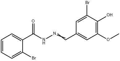 2-bromo-N'-(3-bromo-4-hydroxy-5-methoxybenzylidene)benzohydrazide 结构式