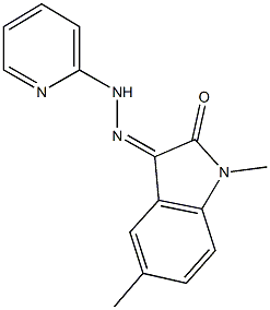 1,5-dimethyl-1H-indole-2,3-dione 3-(2-pyridinylhydrazone) 结构式