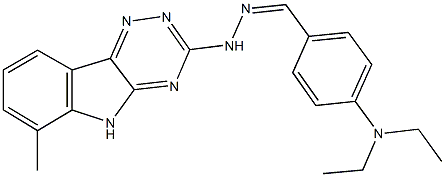 4-(diethylamino)benzaldehyde (6-methyl-5H-[1,2,4]triazino[5,6-b]indol-3-yl)hydrazone 结构式