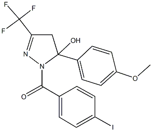 1-(4-iodobenzoyl)-5-(4-methoxyphenyl)-3-(trifluoromethyl)-4,5-dihydro-1H-pyrazol-5-ol 结构式