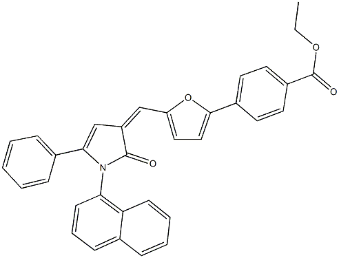 ethyl 4-(5-{[1-(1-naphthyl)-2-oxo-5-phenyl-1,2-dihydro-3H-pyrrol-3-ylidene]methyl}-2-furyl)benzoate 结构式