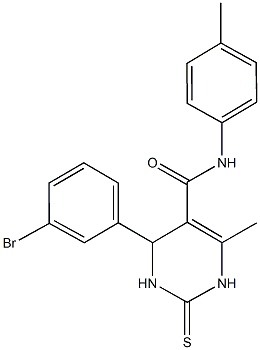 4-(3-bromophenyl)-6-methyl-N-(4-methylphenyl)-2-thioxo-1,2,3,4-tetrahydro-5-pyrimidinecarboxamide 结构式