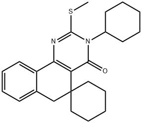 3-cyclohexyl-2-(methylsulfanyl)-5,6-dihydrospiro(benzo[h]quinazoline-5,1'-cyclohexane)-4(3H)-one 结构式