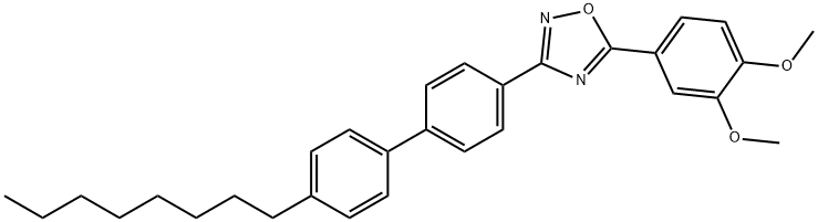 5-(3,4-dimethoxyphenyl)-3-(4'-octyl[1,1'-biphenyl]-4-yl)-1,2,4-oxadiazole 结构式