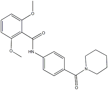 2,6-dimethoxy-N-[4-(1-piperidinylcarbonyl)phenyl]benzamide 结构式