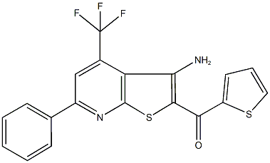 [3-amino-6-phenyl-4-(trifluoromethyl)thieno[2,3-b]pyridin-2-yl](thien-2-yl)methanone 结构式