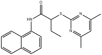 2-[(4,6-dimethyl-2-pyrimidinyl)sulfanyl]-N-(1-naphthyl)butanamide 结构式