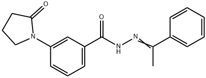 3-(2-oxo-1-pyrrolidinyl)-N'-(1-phenylethylidene)benzohydrazide 结构式