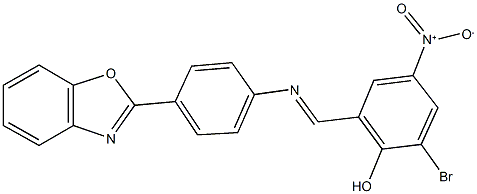 2-({[4-(1,3-benzoxazol-2-yl)phenyl]imino}methyl)-6-bromo-4-nitrophenol 结构式