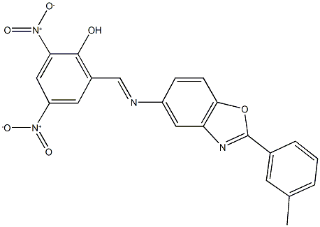 2,4-bisnitro-6-({[2-(3-methylphenyl)-1,3-benzoxazol-5-yl]imino}methyl)phenol 结构式