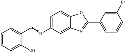 2-({[2-(3-bromophenyl)-1,3-benzoxazol-5-yl]imino}methyl)phenol 结构式