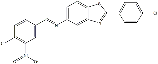 5-({4-chloro-3-nitrobenzylidene}amino)-2-(4-chlorophenyl)-1,3-benzothiazole 结构式