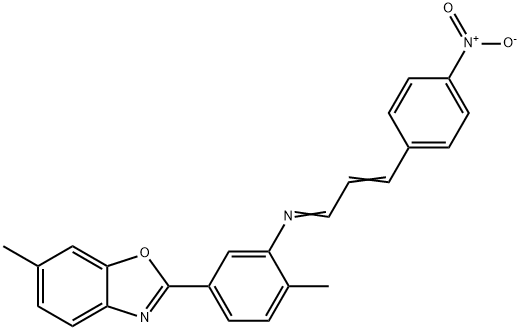 2-{3-[(3-{4-nitrophenyl}-2-propenylidene)amino]-4-methylphenyl}-6-methyl-1,3-benzoxazole 结构式