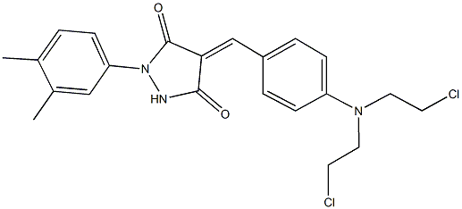 4-{4-[bis(2-chloroethyl)amino]benzylidene}-1-(3,4-dimethylphenyl)-3,5-pyrazolidinedione 结构式