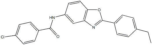 4-chloro-N-[2-(4-ethylphenyl)-1,3-benzoxazol-5-yl]benzamide 结构式